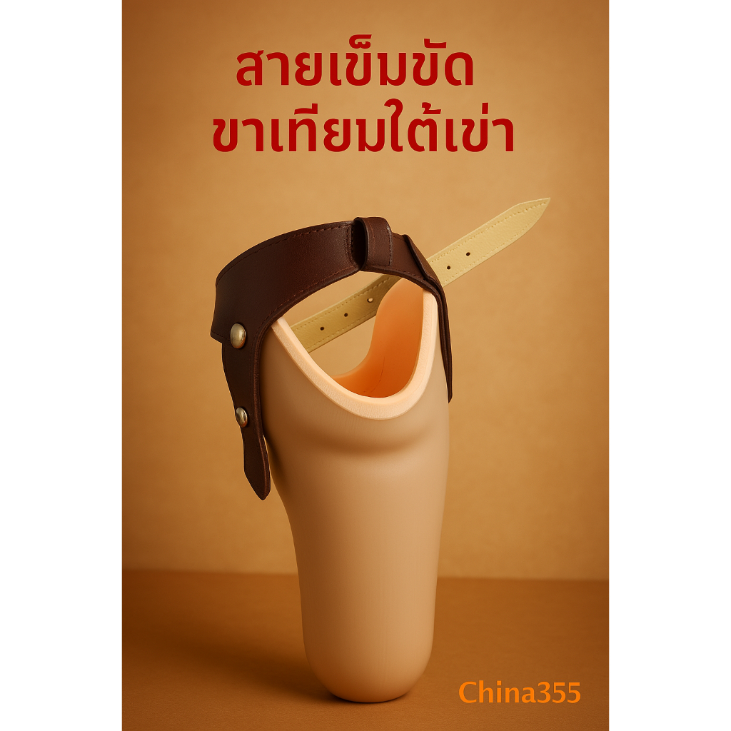 เข็ดขัดขาเทียม ระดับใต้เข่า ไม่เจาะรู (Cuff suspension for BK prosthesis)
