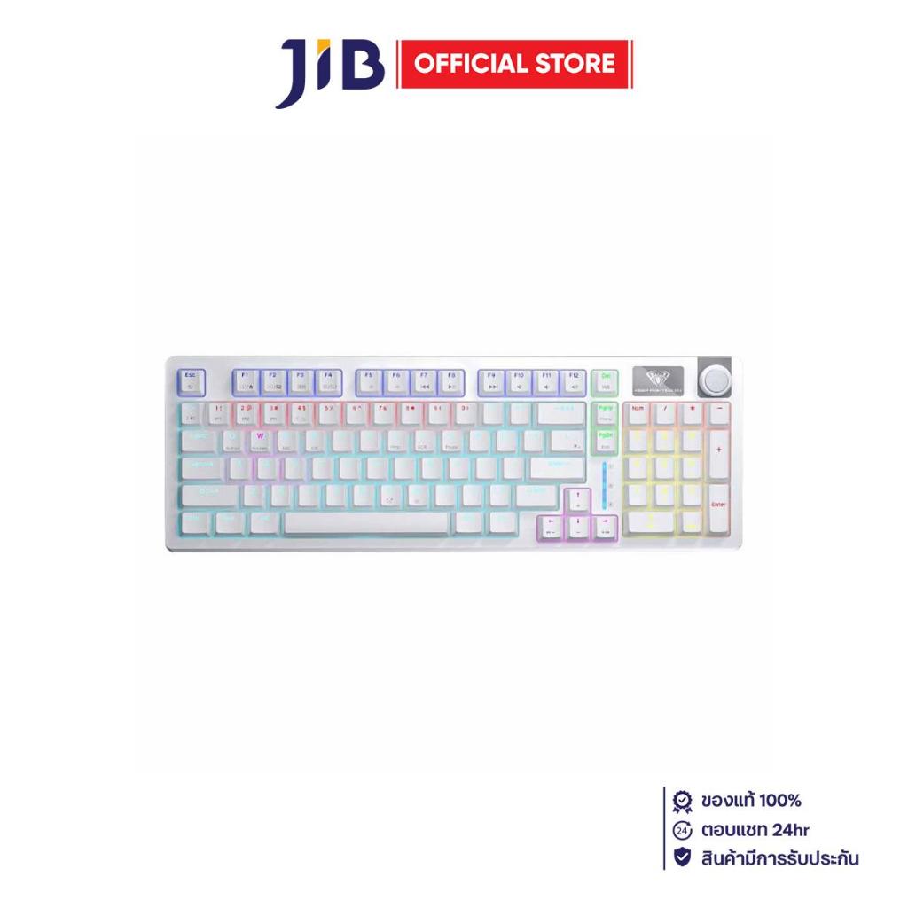 WIRELESS KEYBOARD (คีย์บอร์ดไร้สาย) AULA S98 RED SWITCH RAINBOW LED EN/TH - WHITE