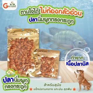 Get Well ปลานิ่มผูกทรงกระดูก ขนมหมา ขนมแมว ไม่ปรุงรส แพ้ไก่ แพ้แป้ง กินได้