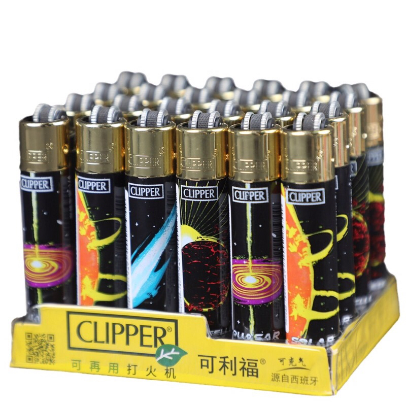 ไฟแช็ค ไฟเปลว แบบเติมแก๊ส CLIPPER คละลาย 1 ชิ้น (ขณะส่งไม่มีแก๊สเติมไปให้)