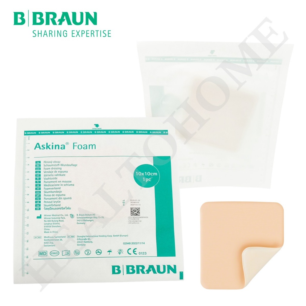 Askina Foam แผ่นแปะแผลกดทับ ขนาด 10x10 ซม. (1 แผ่น)