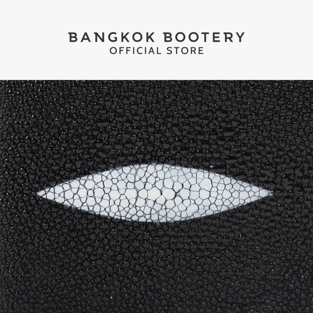 BANGKOK BOOTERY กระเป๋าสตางค์ รุ่น WALLET WITH CARD หนังปลากระเบน กระเป๋าสตางค์หนังแท้