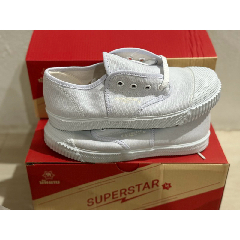 รองเท้าผ้าใบนันยาง รุ่นซุปเปอร์สตาร์ โฉมใหม่พร้อมส่งค่ะเบอร์31-45มี3สีน้ำตาล ขาว และดำ รับบิลเบิกโรงเรียนแจ้งทางแชทเลยคะ ราคา ถูกที่สุด ดีลบีเคเค แกลเลอรีภาพที่ 8