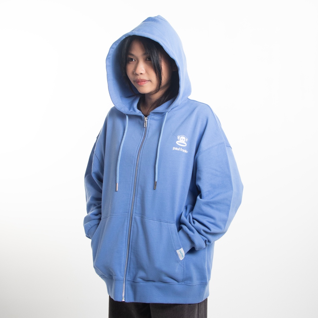 2025 PAUL FRANK เสื้อฮู้ดใส่ได้ทั้งชายและหญิง MINI BASIC LOGO ZIPHOOD