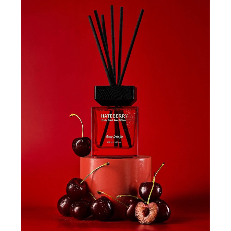 (พร้อมส่ง) น้ำหอมปรับอากาศ Hateberry Scent Diffuser - Cherry Siren's Kiss 🍒 ขนาด 150 มล. Hateberry.S