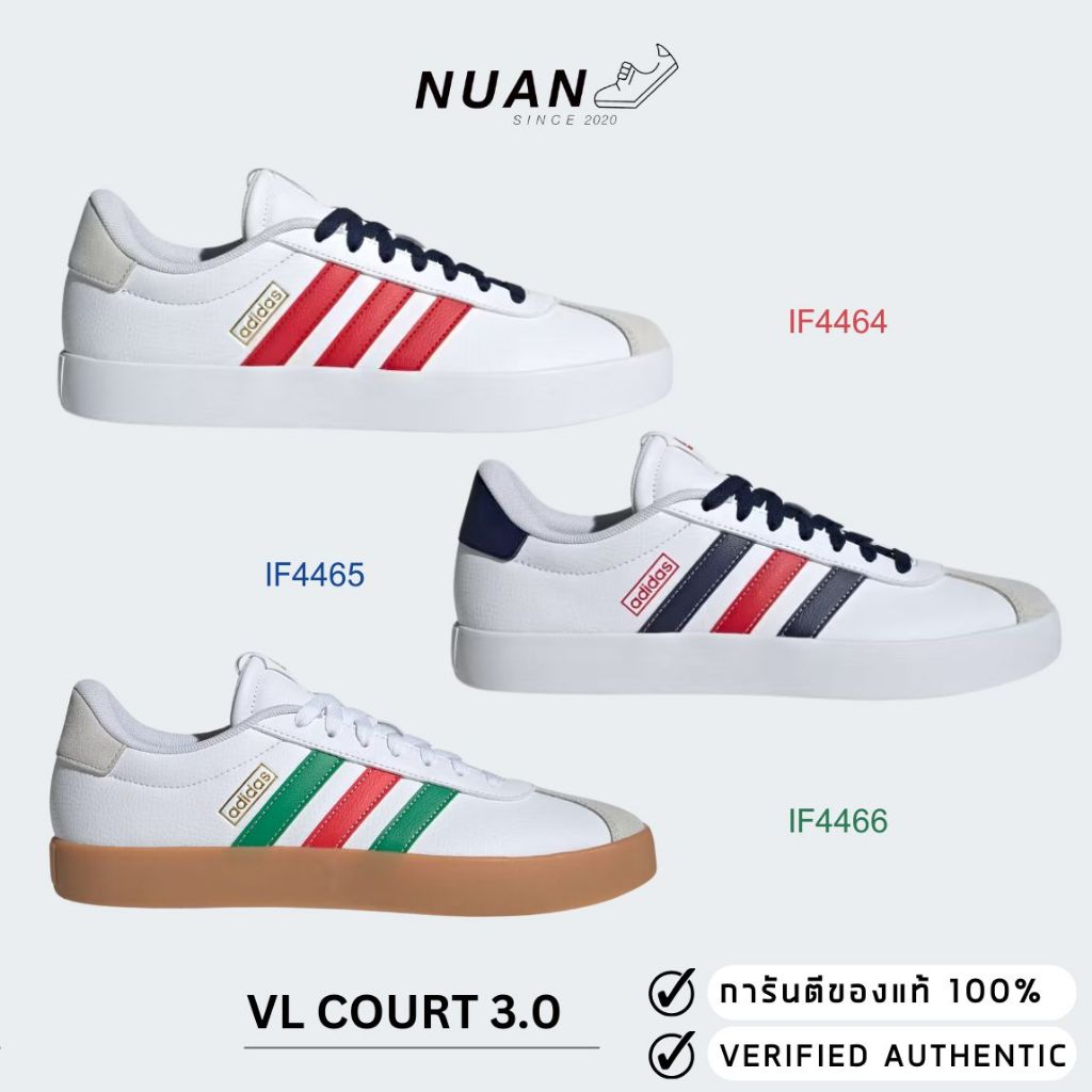 Adidas VL Court 3.0 IF4464 , IF4465 , IF4466 การันตี ของเเท้ 100% รองเท้าแฟชั่น รองเท้าลำลอง