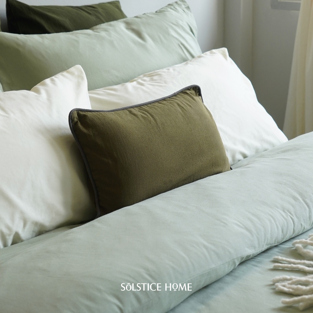 ปลอกหมอนอิง Lumbar กุ๊นขอบ ขนาด 30x50 ซม. สีพื้น Solstice Home ผ้าฝ้าย Plain Cotton - สไตล์ มินิมอล - รูปที่ 2