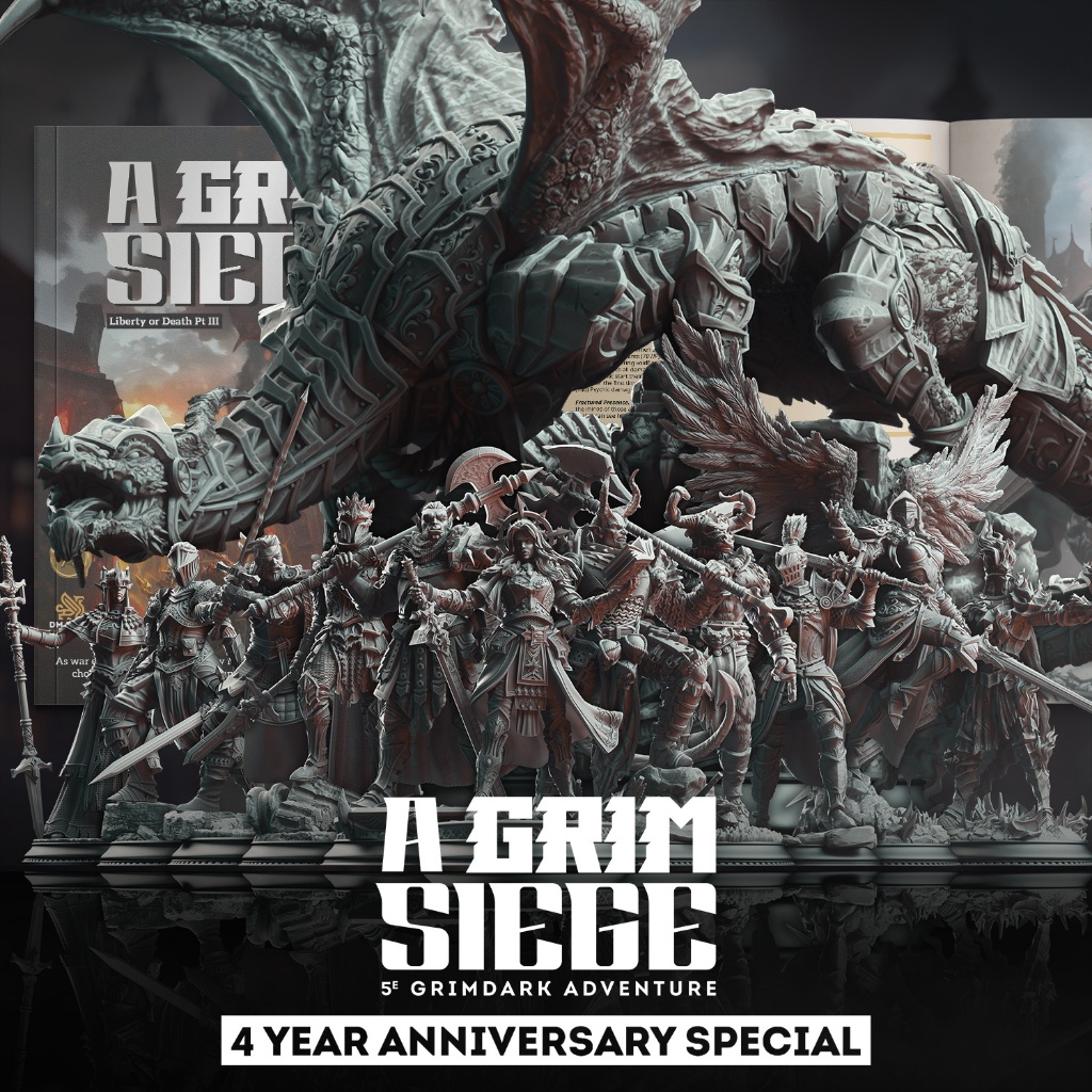 DnD Miniature I A Grim Siege Iโมเดลบอร์ดเกม (งานเรซิ่นยังไม่ลงสี) ฐาน 1 นิ้ว
