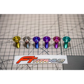 น็อตไทเทเนียมแท้  M8 ลายดาวเจาะ ( หัวดาวมีบ่า )