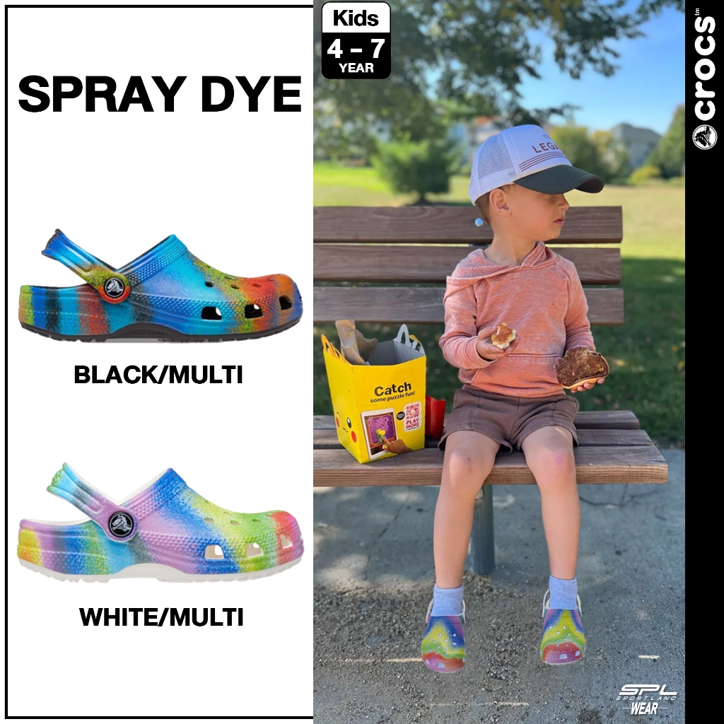 Crocs Collection รองเท้าแตะ สำหรับเด็ก K CS Spray Dye Clog 208080-0C4 / 208080-94S