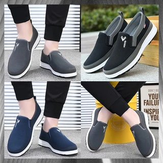Beemory รองเท้าผ้าใบแฟชั่นผู้ชาย slip on เหมาะกับวันกึ่งทางการ มีหลายสี แมทซ์ได้ทุกชุด หนุ่มสายเกาหลีมินิมอล ต้องมี