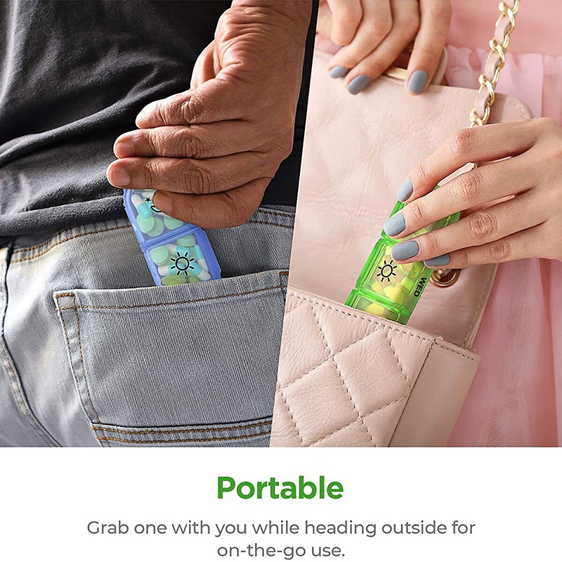 กล่องเก็บยา กล่องยา 7 วัน ขนาดเล็ก พกพาสะดวก กล่องแบ่งยา พลาสติก กันแสง จุของได้เยอะ เหมาะกับเดินทางและใช้งานประจำวัน - รูปที่ 7