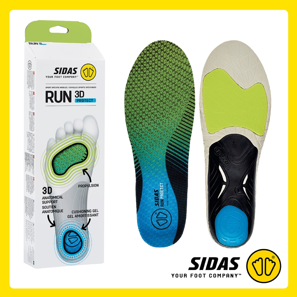 SIDAS Run 3D Protect แผ่นพื้นรองเท้าวิ่ง ปกป้องฝ่าเท้า ลดอาการบาดเจ็บ