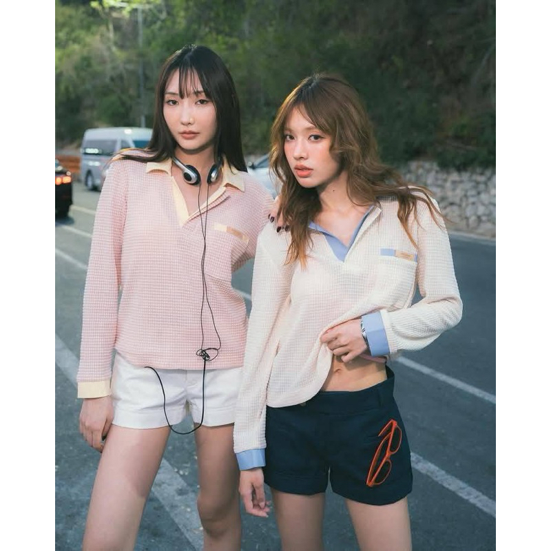 Ronli polo long sleeved (Yellow Pink)