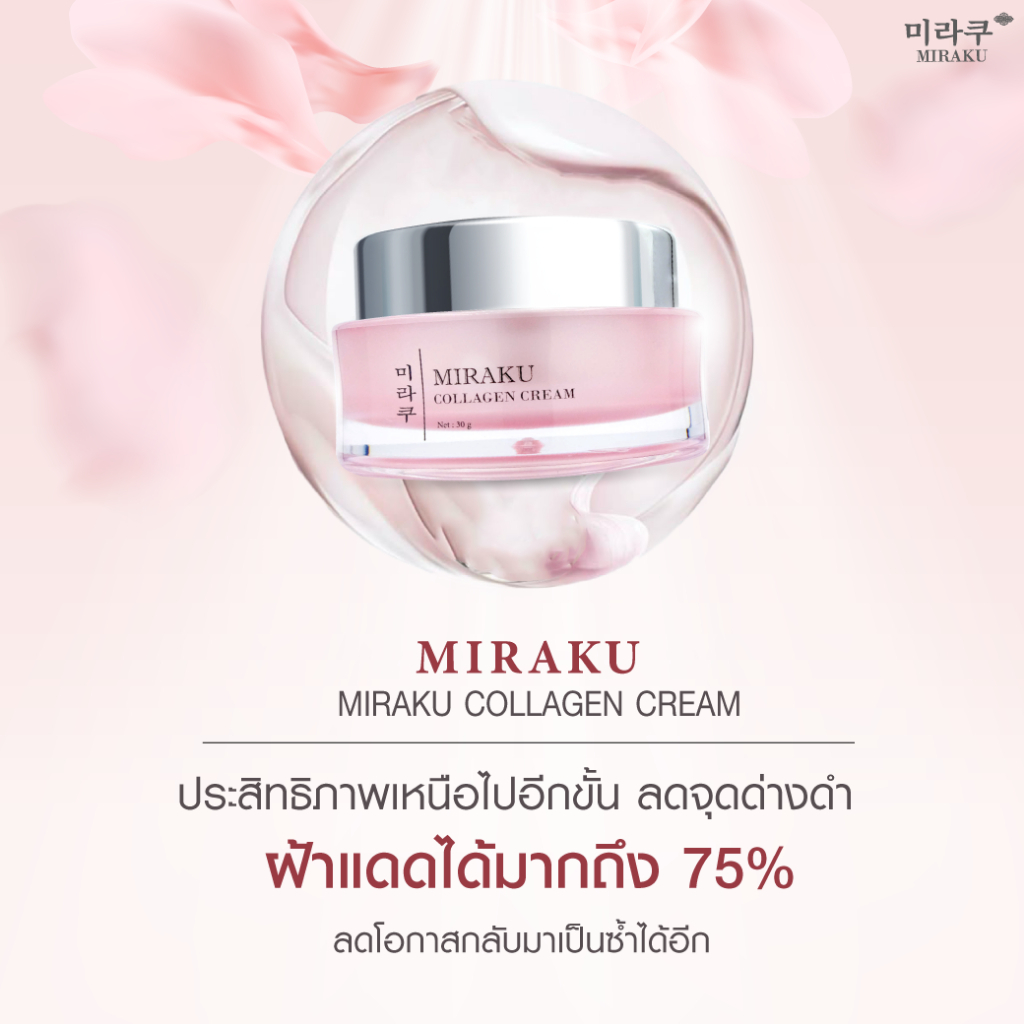 𝐌𝐢𝐫𝐚𝐤𝐮 𝐂𝐨𝐥𝐥𝐚𝐠𝐞𝐧  (ครีมคลอลาเจน 30 กรัม)