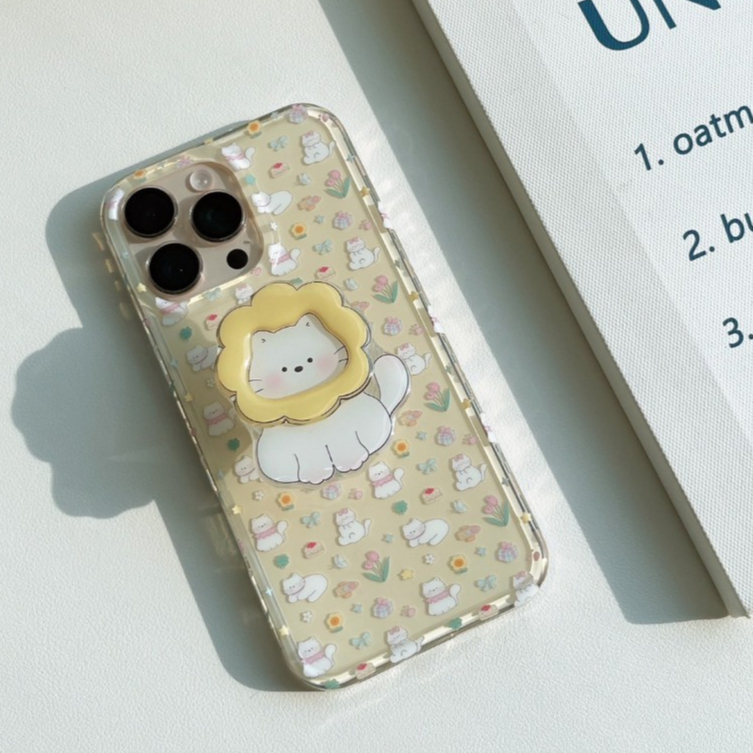 [i17] พร้อมส่ง✨S1366 แมวดอกทานตะวัน+ไอริง เคสไอโฟน แฟชั่นเกาหลี เคสสำหรับ Iphone 12-17Promax - รูปที่ 2