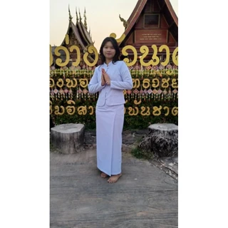 ชุดขาว​โอ​โม่​&ขาวมุกจิตรลดาหรือคอจีน ชุดเข้ารูป​ ผ้า​อ๊อก​ฟอร์ด​งานไม่อัดกาว