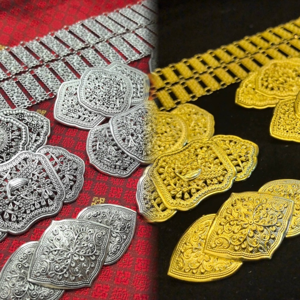 เข็มขัดโบราณ 3สีสีทอง/ดำโบราณ/เงินพร้อมหัวเข็มขัด หลากหลายสไตล์ ปรับขนาดได้ เด็กสามารถใส่ได้
