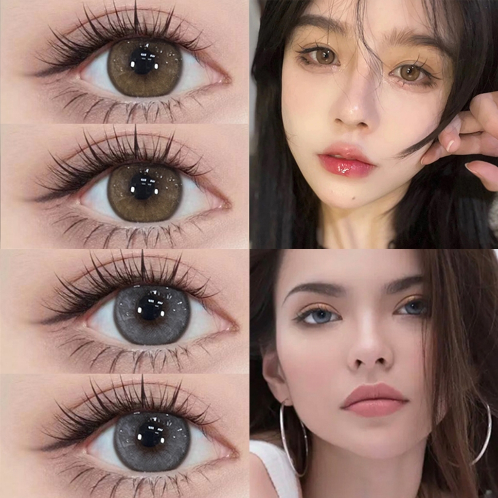 [0°~-600°]🔥[ซื้อครบ฿65แถม 2 gift❗] Midroo บิ๊ก อาย คอนแทคเลนส์ตาหวาน  Big Brown/Grey Eye Lens 14.5mm คอนแทคเลนส์