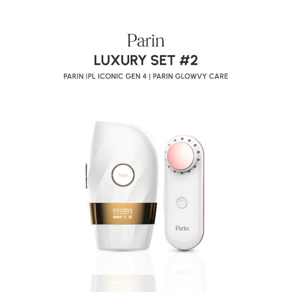 Parin Luxury Set #2 IPL ICONIC GEN 4 เครื่องกำจัดขน, เครื่องล้างหน้า นวด บำบัดผิว Glowvy Care ลดปัญห