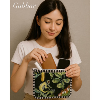 [พร้อมส่ง] กระเป๋าผ้าอินเดียมีซีป Quilted Indian Pouch