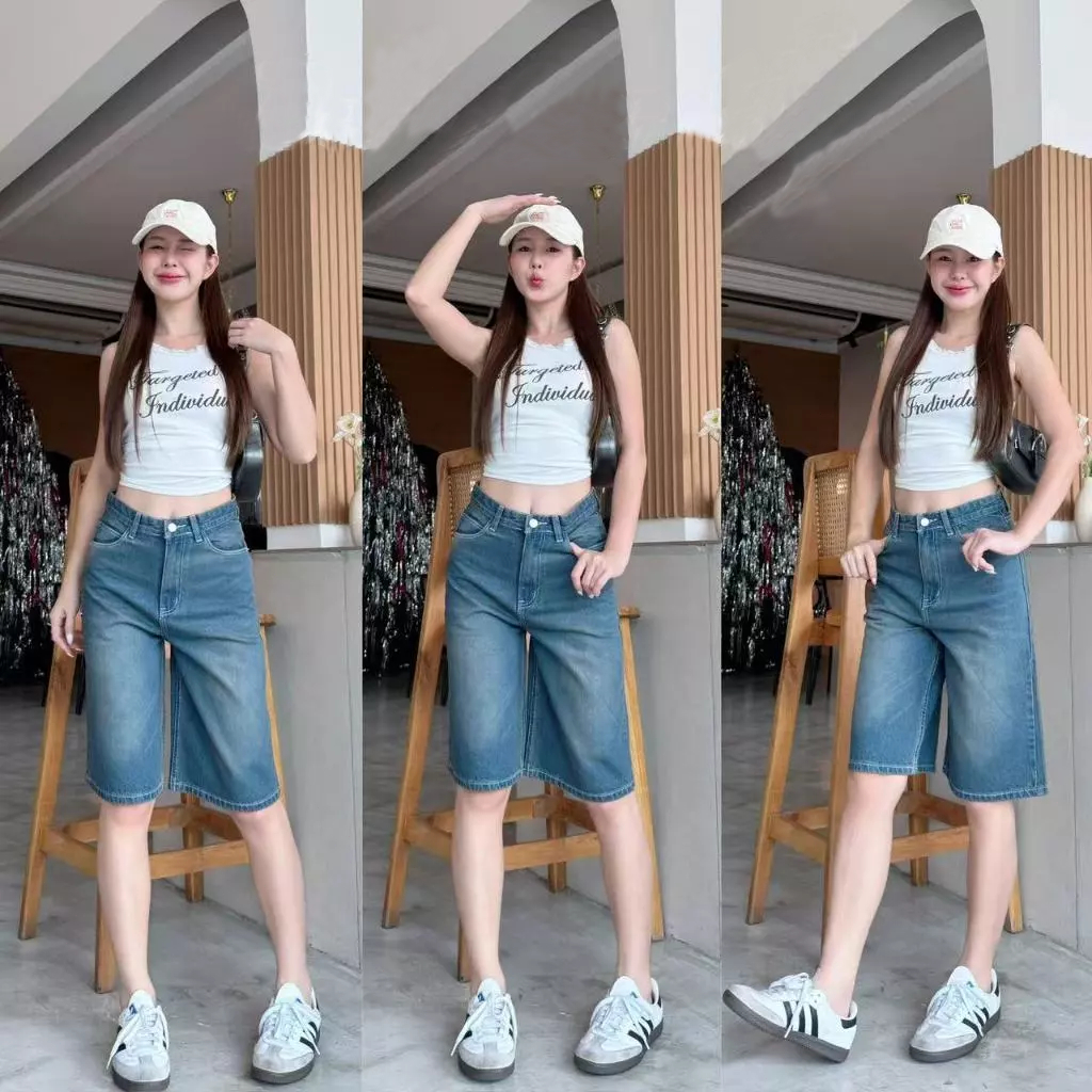กางเกงยีนส์ผู้หญิง ขาสั้น 5ส่วน ผ้าไม่ยืด เนื้อผ้าดีใส่สบาย 919Jeans ไซส์ S – 2XLขาสั้น 5ส่วน ราคา ถูกที่สุด ดีลบีเคเค แกลเลอรีภาพที่ 3