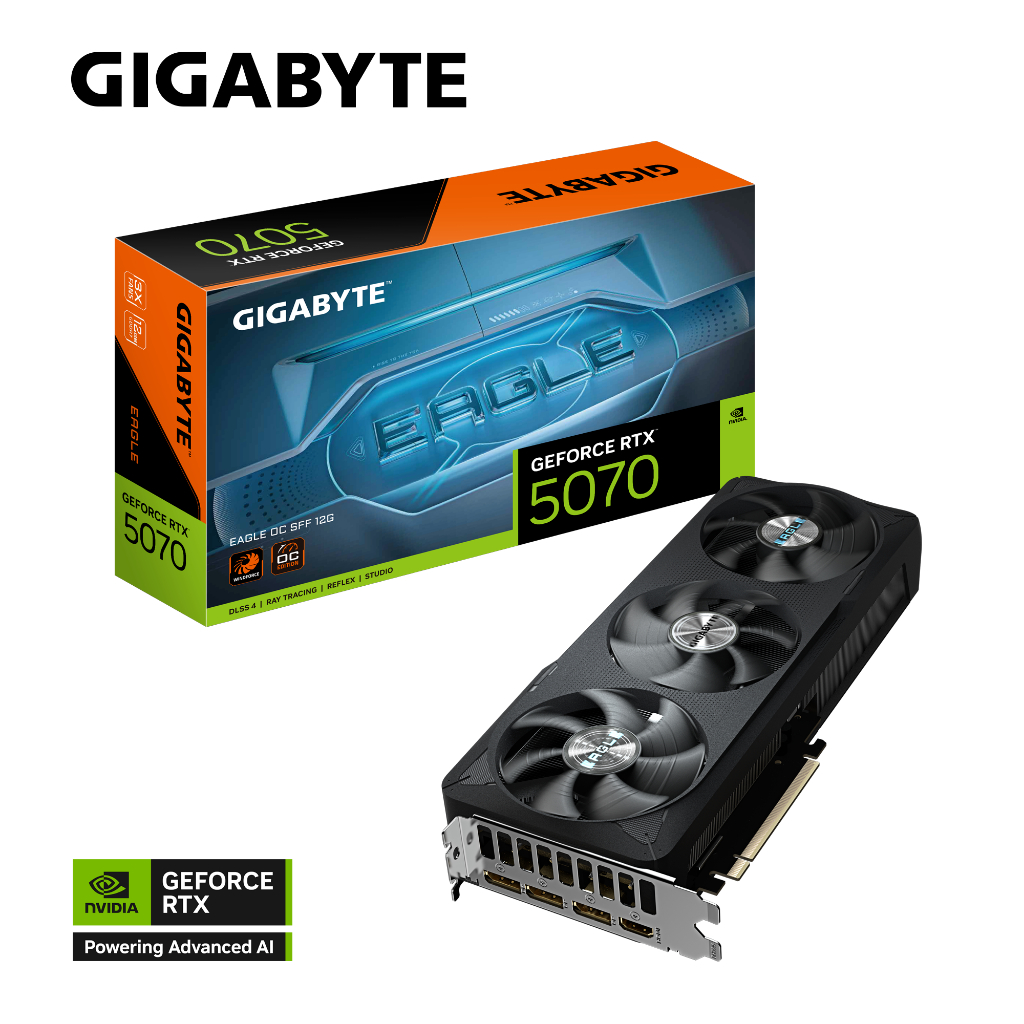 VGA (การ์ดแสดงผล) GIGABYTE GeForce RTX 5070 EAGLE OC SFF 12G (GV-N5070EAGLE OC-12GD)