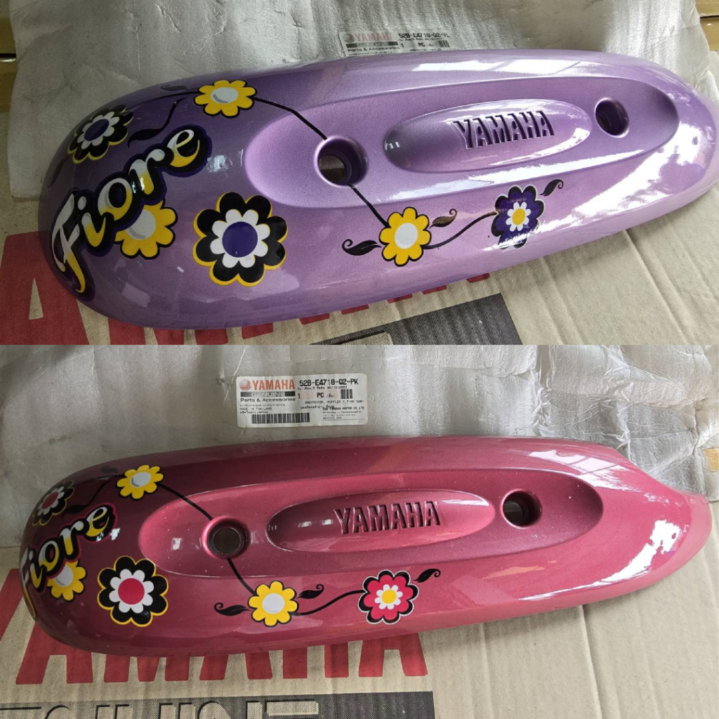 แผงกันท่อแต่ง Fiore Filano 115i เลือกสี สีชมพู / สีม่วง แท้ YAMAHA 52B-E4718-Q2-PK -VL