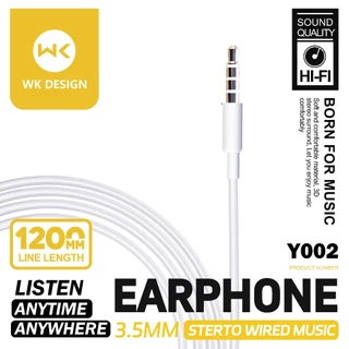 WK หูฟัง KINGKONG 3.5mm Y002 โทรชัดเจน เบสหนัก เสียงดีมากครับ สำหรับ ios Android pc （รับประกัน 1 ปี）
