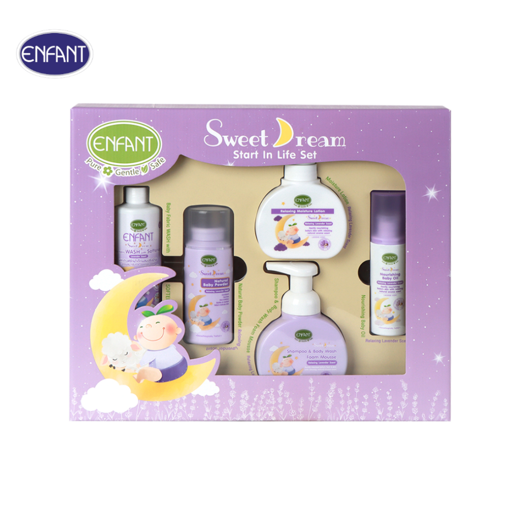 ENFANT (อองฟองต์) Sweet Dream Start In Life Set เซ็ตคุณแม่แรกคลอด กลิ่นลาเวนเดอร์ 1กล่อง/5ไอเท็ม