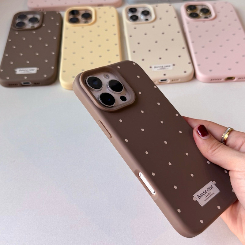 [i17]พร้อมส่ง 10สี🍦 T1S201 เคสนิ่มกันเลนส์กล้องลายจุด, ลายหัวใจ 💘 เคสไอโฟน สำหรับ iPhone case 11-15Promax,17Pro,17Promax รูปที่ 4