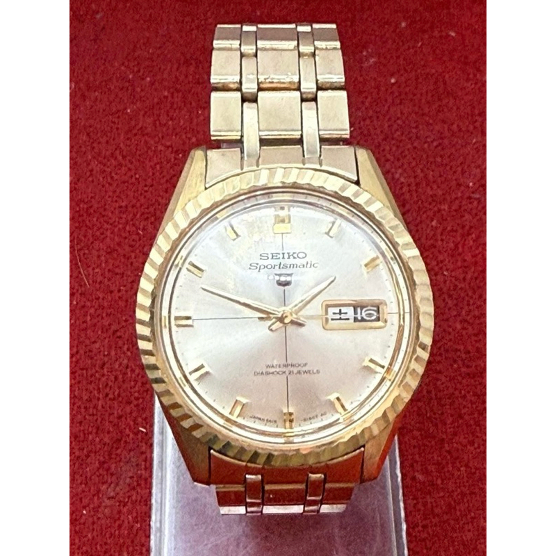 SEIKO Sportsmatic 21 Jewels Automatic ตัวเรือนทองชุบ นาฬิกาผู้ชาย มือสองของแท้