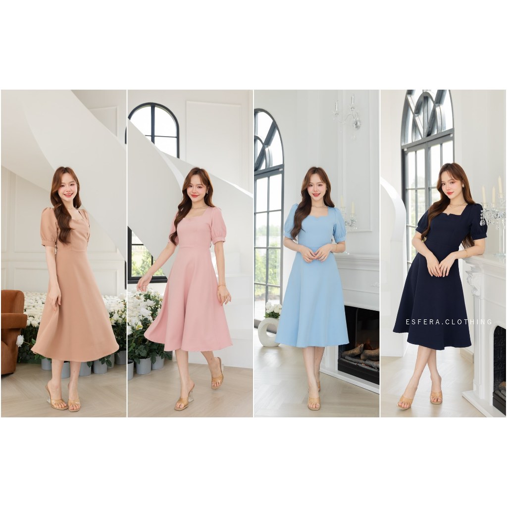 ESFERA-DR25-07 Chloe Basic Dressเดรสน่ารักใส่ง่ายๆได้ทุกโอกาส