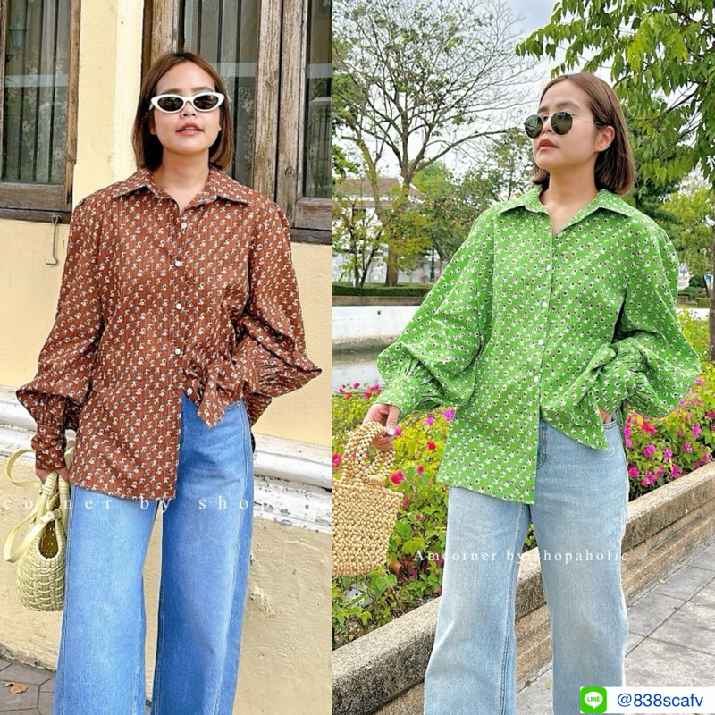 📌ทักก่อนสั่ง📌 เสื้อเชิ้ตแขนบอลลูน ยาวอก46”  Amcorner