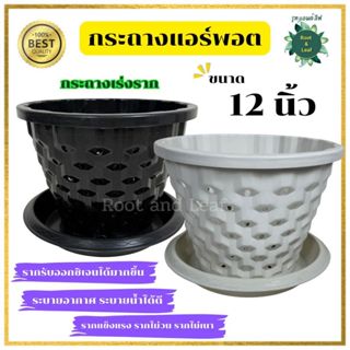 กระถางแอร์พอต ขนาด 12 นิ้ว กระถางระบายน้ำได้ดีและระบายอากาศ