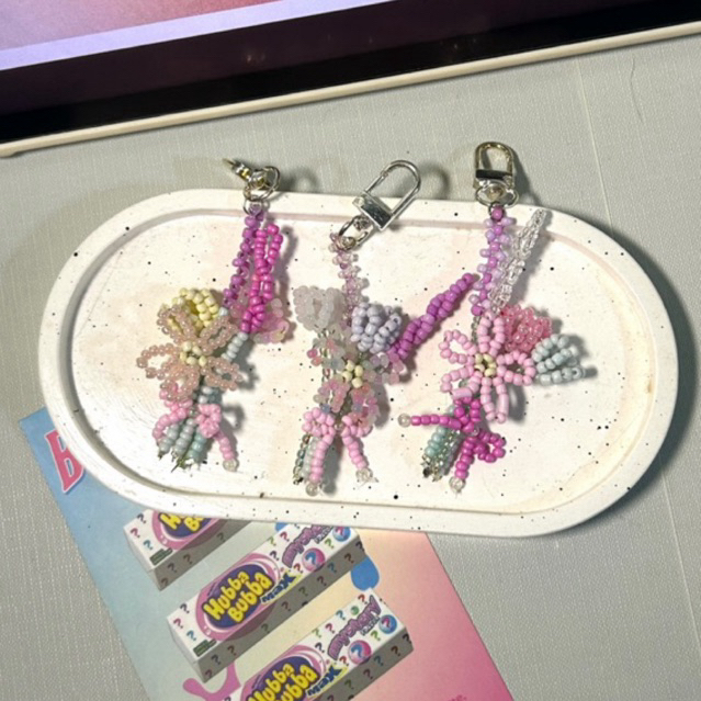 flowers bouquet keyring  °.    ✿ * · พวงกุญแจช่อดอกไม้