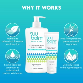 Suu Balm Body Care Ceramide Moisturising Rapid Itch Relief 350ml มอยซ์เจอร์ไรซิ่ง โลชั่น ครีมทาผิว สำหรับผิวแพ้ง่าย