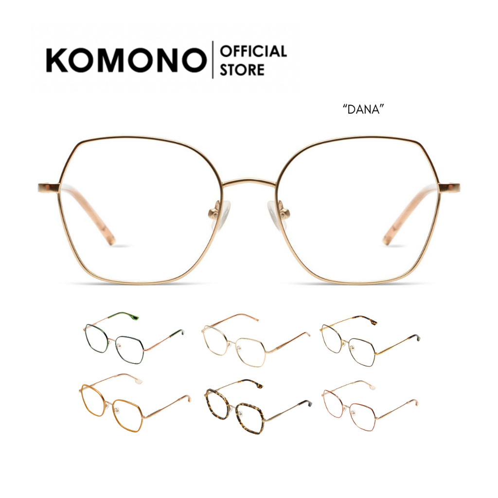 KOMONO Dana Black Gold  กรอบแว่นตาโลหะ สีดำ