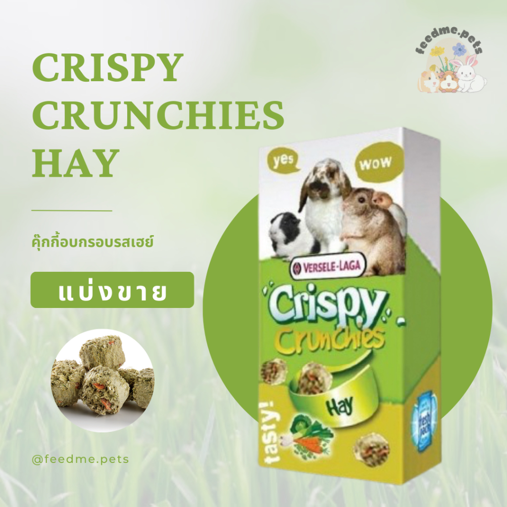 Versele-Laga คริสปี้ครันชี่ คุ๊กกี้อบกรอบรสเฮย์ Crispy Crunchies Hay (แบ่งขาย)