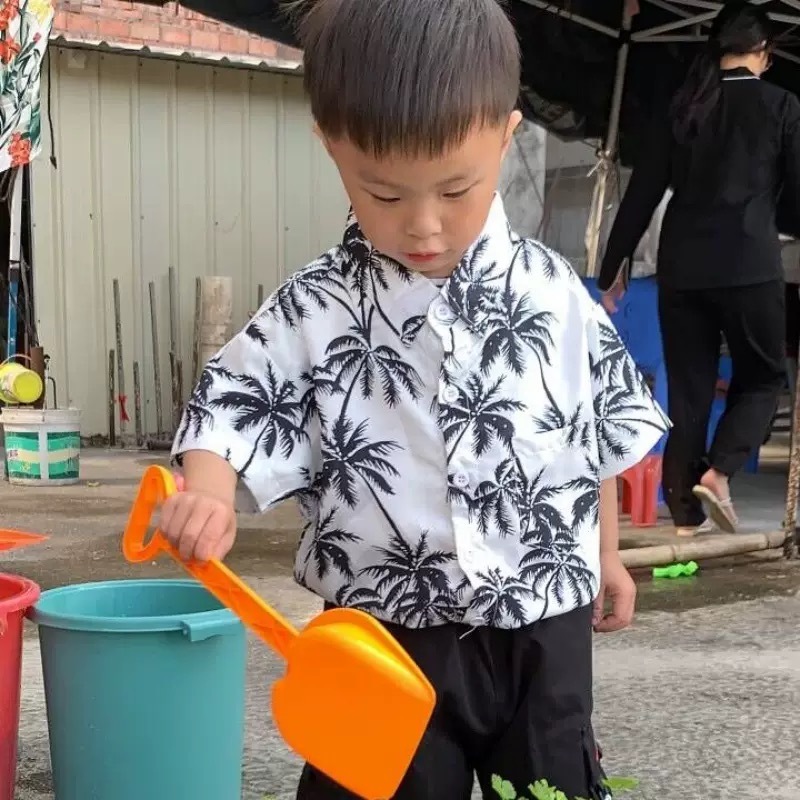 เสื้อผ้าเด็ก ชุดเด็กแฟชั่น 2 ชิ้น  ชุดชายหาด ️ชุดฮาวาย ชุดสงกรานต์ เนื้อผ้าดี 80cm-150cm HY รูปที่ 7