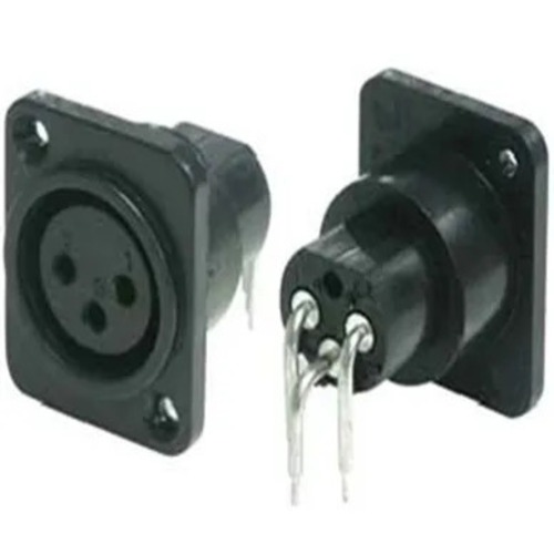 NPE แจ็ค XLR ตัวเมีย 3P พลาสติกสีดำติดแท่นขางอ E053 (YXD032) 3P Pack