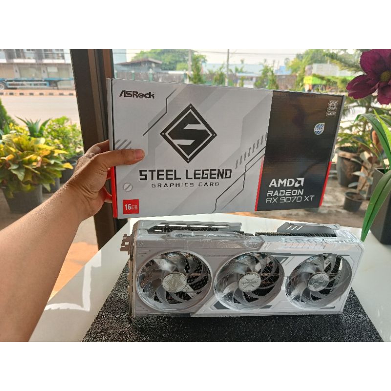 การ์ดจอ AMD Radeon Rx 9070xt 16 GB Steel legend