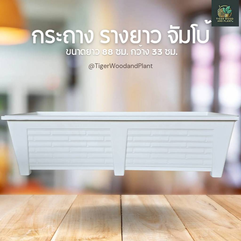 กระถางรางยาวจัมโบ้ กระถางต้นไม้ ปลูกผัก อ่างปลา ขนาด 88 ซม. (พร้อมส่ง)