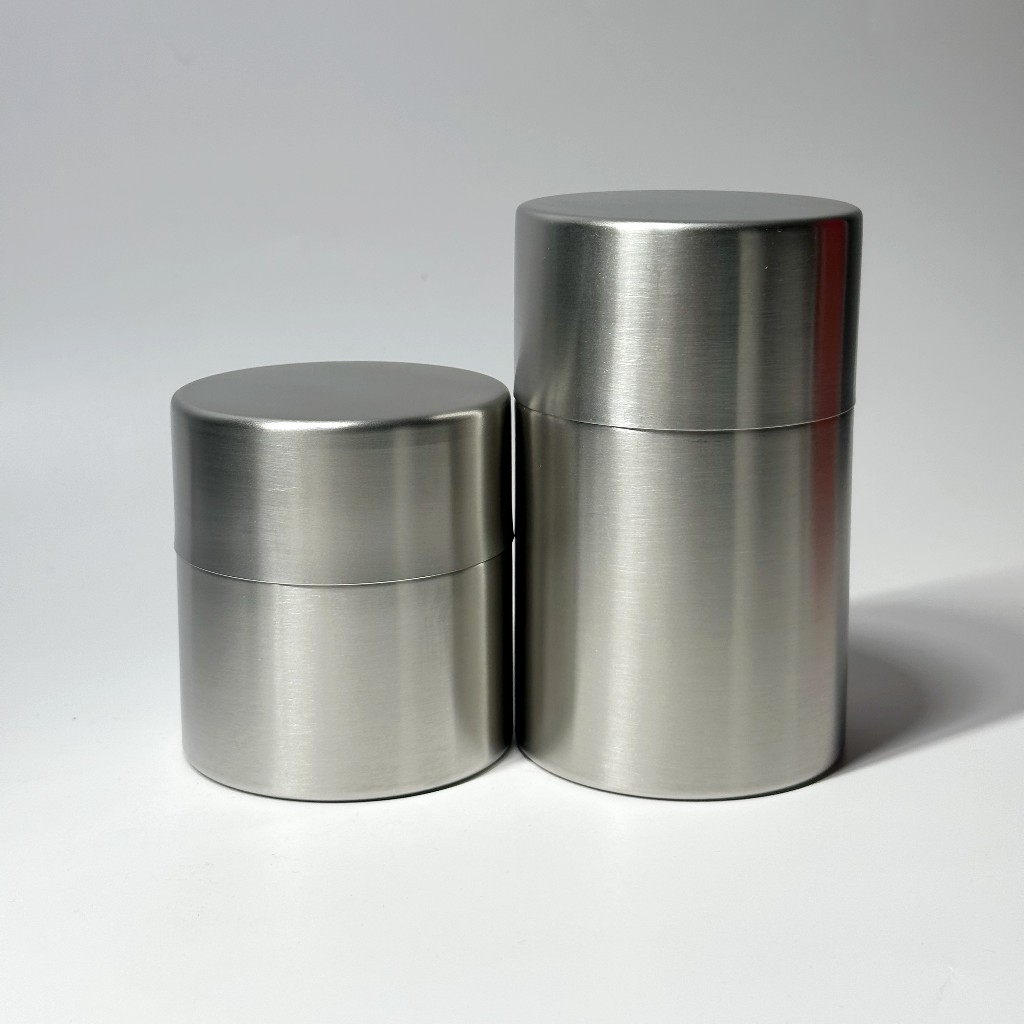 กระป๋องเก็บชาสแตนเลส 18-8 สำหรับใส่ใบชา หรือผงมัทฉะ | Stainless Canister