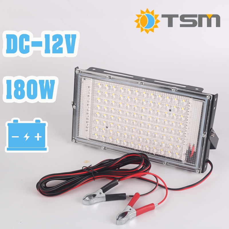 โคมไฟสปอร์ตไลท์ DC 12V ไฟคีบแบต ไฟพาพกพา แสงสีขาว