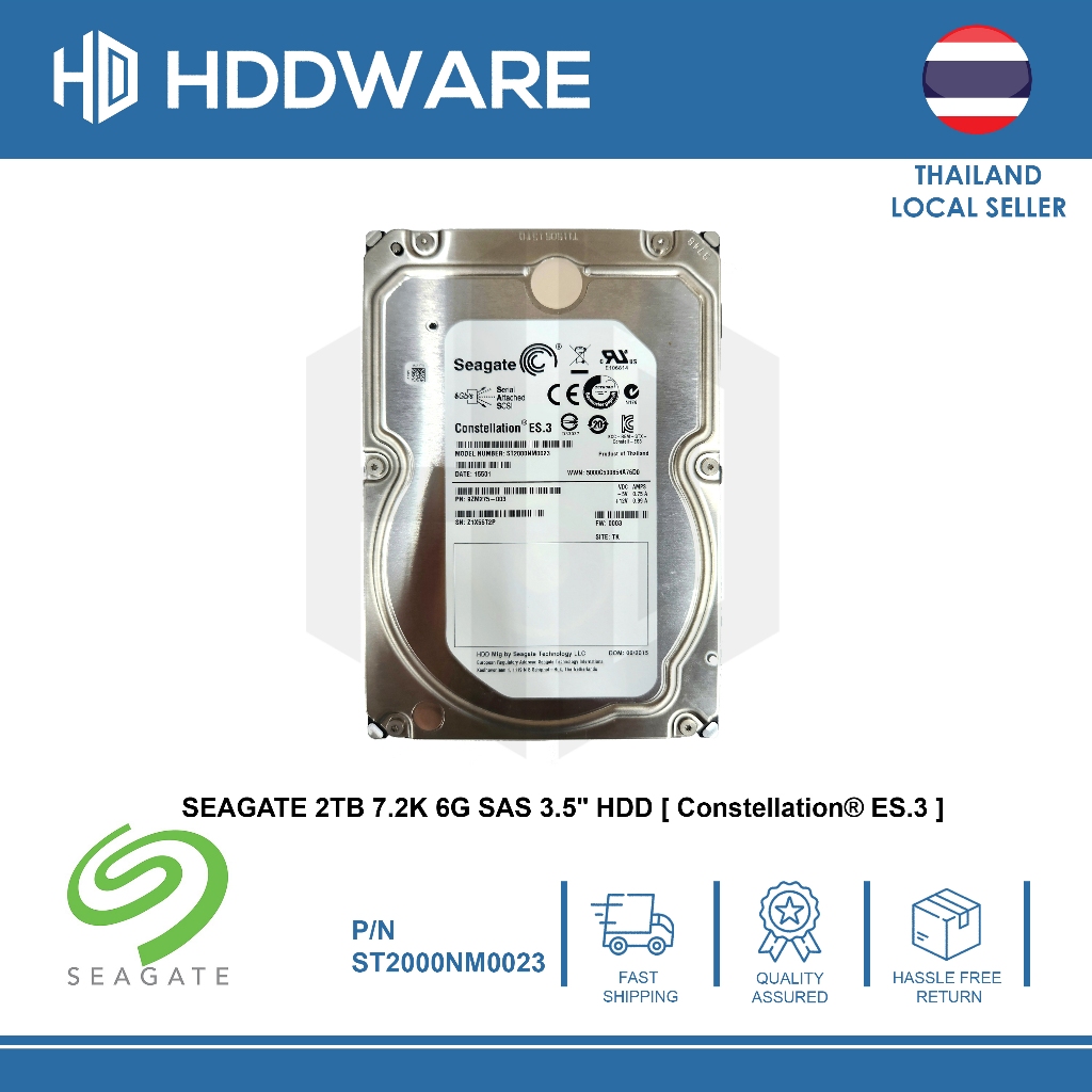 SEAGATE 2TB 7.2K 6G SAS 3.5" HDD [ Constellation® ES.3 ] // ST2000NM0023 // 9ZM275-004