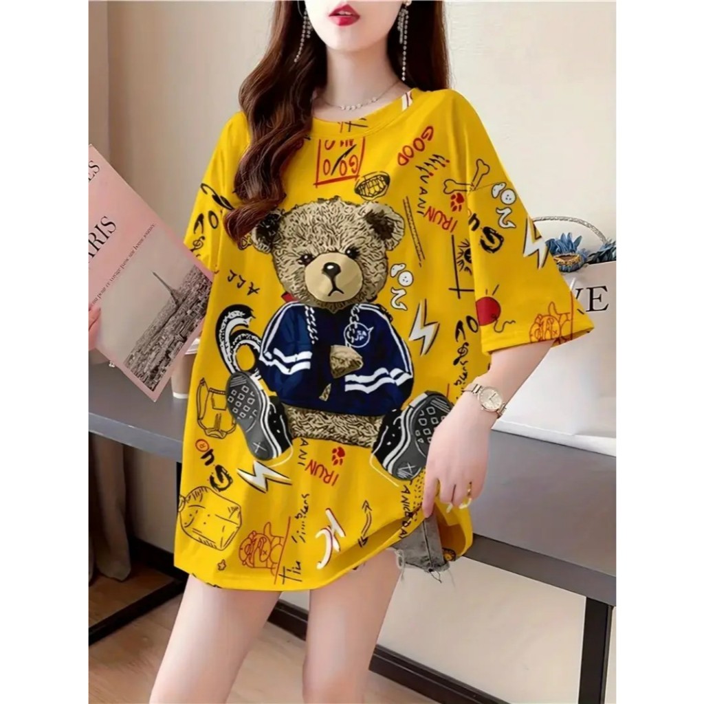 เสื้อยืดแฟชั่นผู้หญิง มีไซส์ S--3XL งานพิมพ์กราฟิกที่ประณีต ใส่สบาย เนื้อผ้าดี สินค้าขายดี #HAN SY SOCIETY