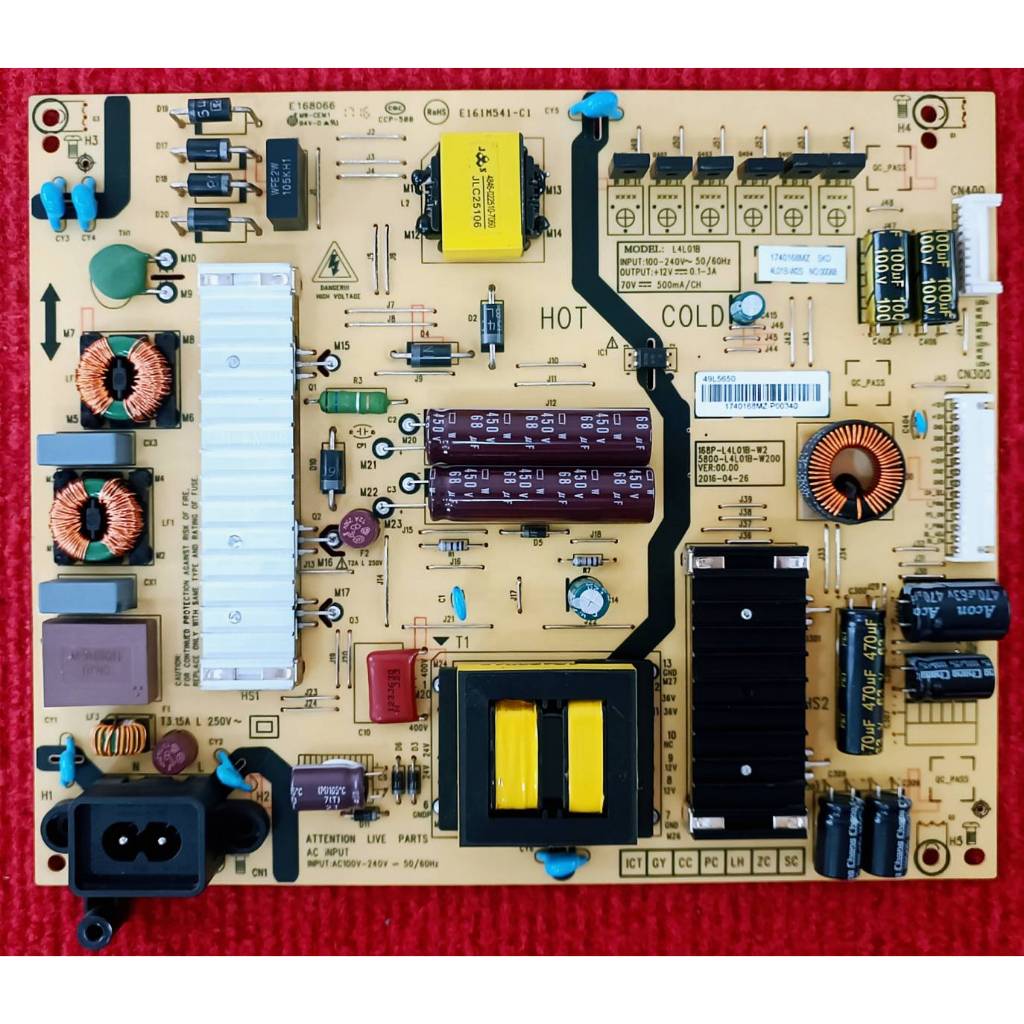 เพาเวอร์ซัพพลายทีวี TOSHIBA  รุ่น 49L5650VT พาสบอร์ด 5800-L4L01B-W200