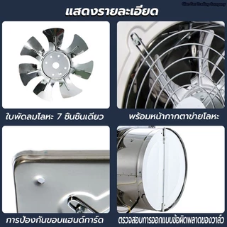 Brightever พัดลมดูดควันน้ำมัน สแตนเลส ลมแรง คุณภาพดี อายุการใช้งานยาวนาน 6/8/10/12นิ้ว ในครัว บาร์บีคิว