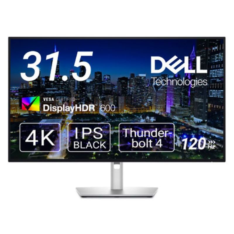 Dell UltraSharp U3225QE 32" 4K Thunderbolt4 Hub Monitor, 99% DCI-P3, Black IPS Panel, 120Hz Refresh 